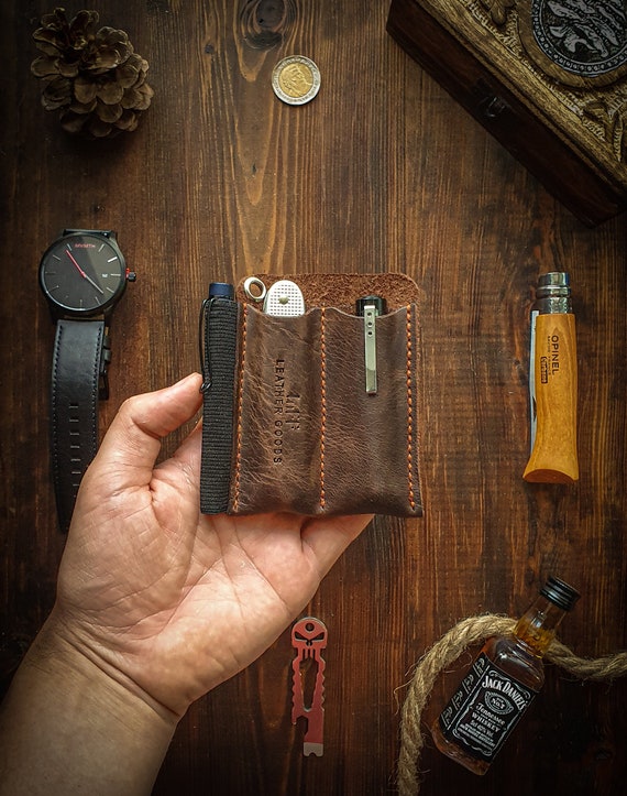 EDC Slip 3-Up Leather Organizer Pouch Handmade Everyday Carry – Craft and  Lore