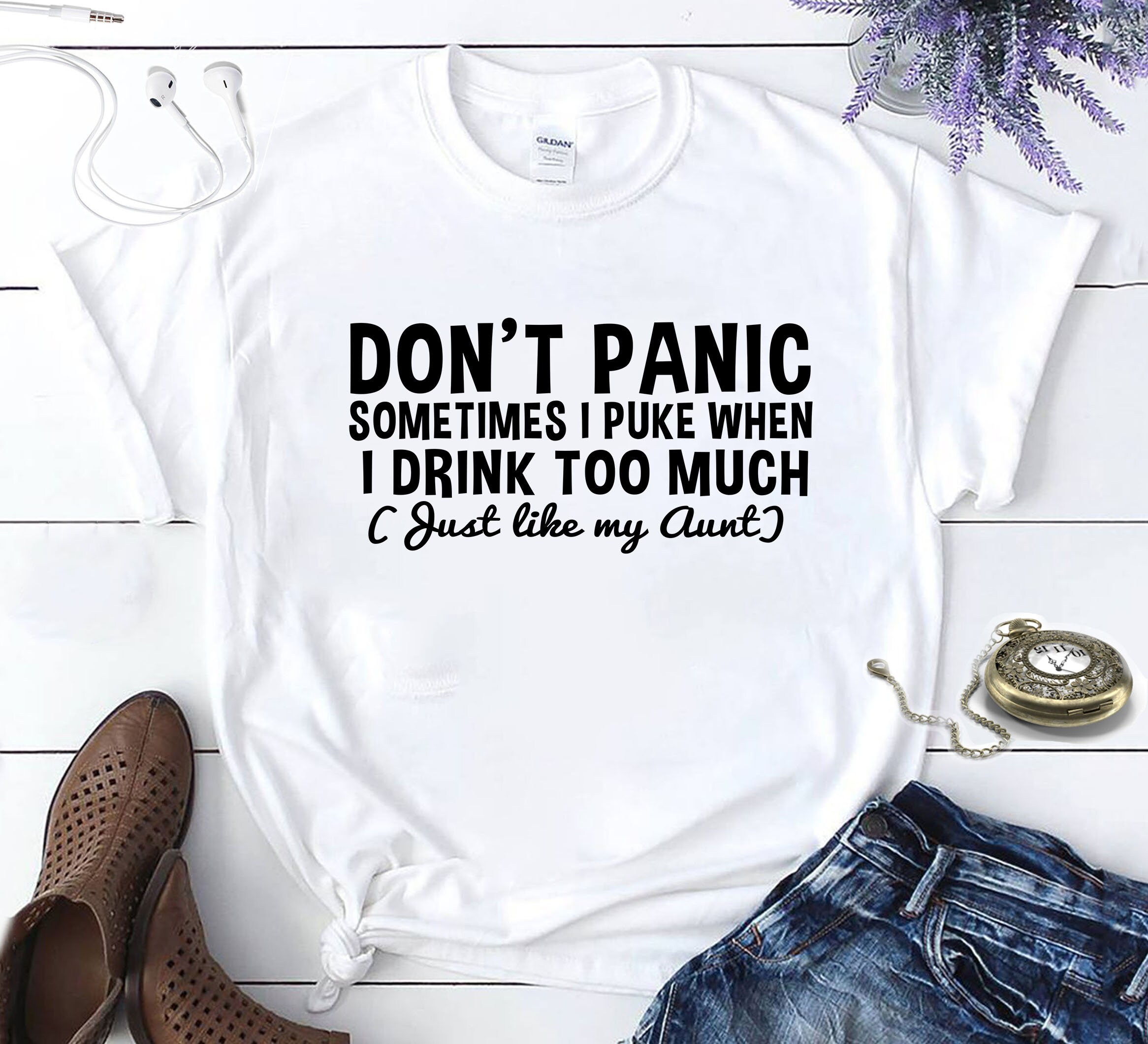 Don't Panic Sometimes I Puke When I Drink Too Much Just Etsy