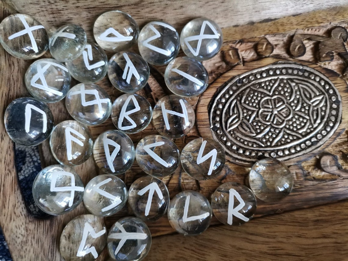 Runes Runes Laying HandmadeOdin Celtic Druid Glass Etsy