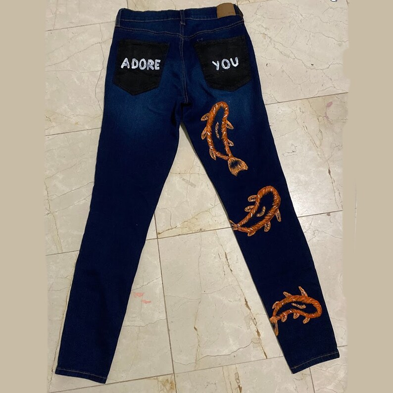 Adore You by Harry Styles Painted Jeans 
