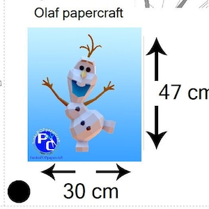 Olaf papercraft, PDF, A4 sheet, lowpoly, deco image 5