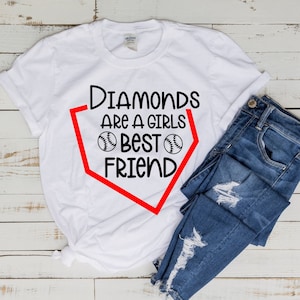 Los diamantes son un mejor amigo de las chicas SVG, PNG béisbol, softbol svg, dxf, eps, Cut File, Cricut, Silhouette Cameo, Girls svg, Sports clipart,