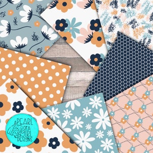 Blossoms Digital Paper, Floral Digital Paper, Floral Scrapbook Paper ...