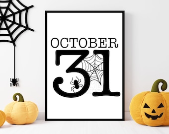 October 31 Halloween SVG, Halloween SVG, October 31st Svg, Halloween PNG, Spider Svg, Spooky Svg, Halloween Cut File, Instant Download
