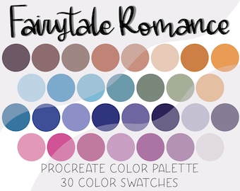 Fairytale Romance, Procreate Palette, Color Swatches, Digital Color Palette, Instant Download, iPad Lettering, Royal Colors, Fairytale