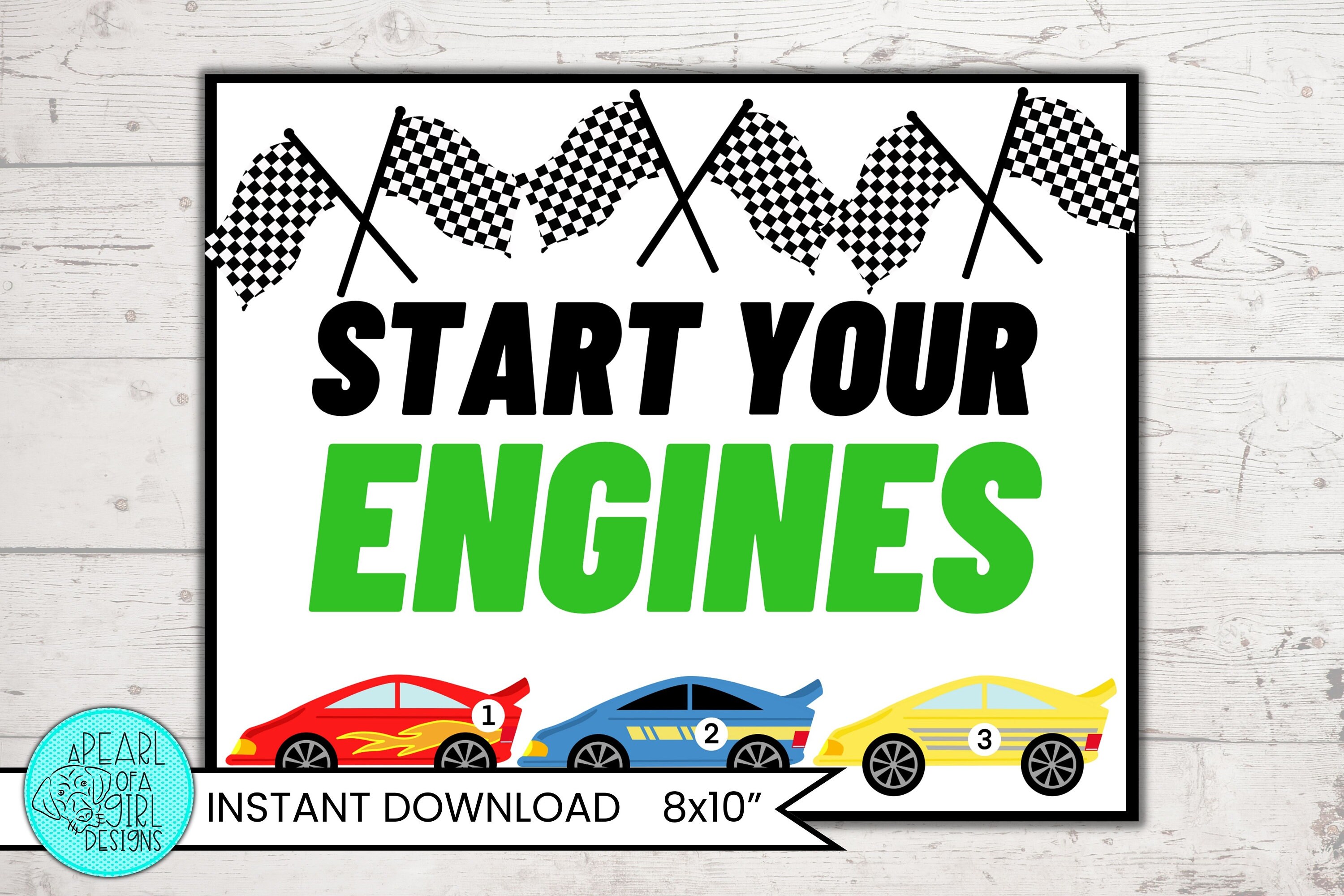 Race Car Party Signs, Race Car Birthday Party Decoration, Car Party ...