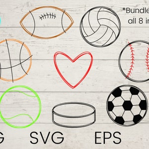Sports SVG Bundle, Sports Balls SVG, Balls Svg, svg bundle, Sports svg bundle, Sports Cut File, High School SVG, eps, png, Instant Download