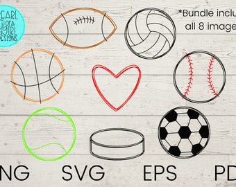 Sports SVG Bundle, Sports Balls SVG, Balls Svg, svg bundle, Sports svg bundle, Sports Cut File, High School SVG, eps, png, Instant Download
