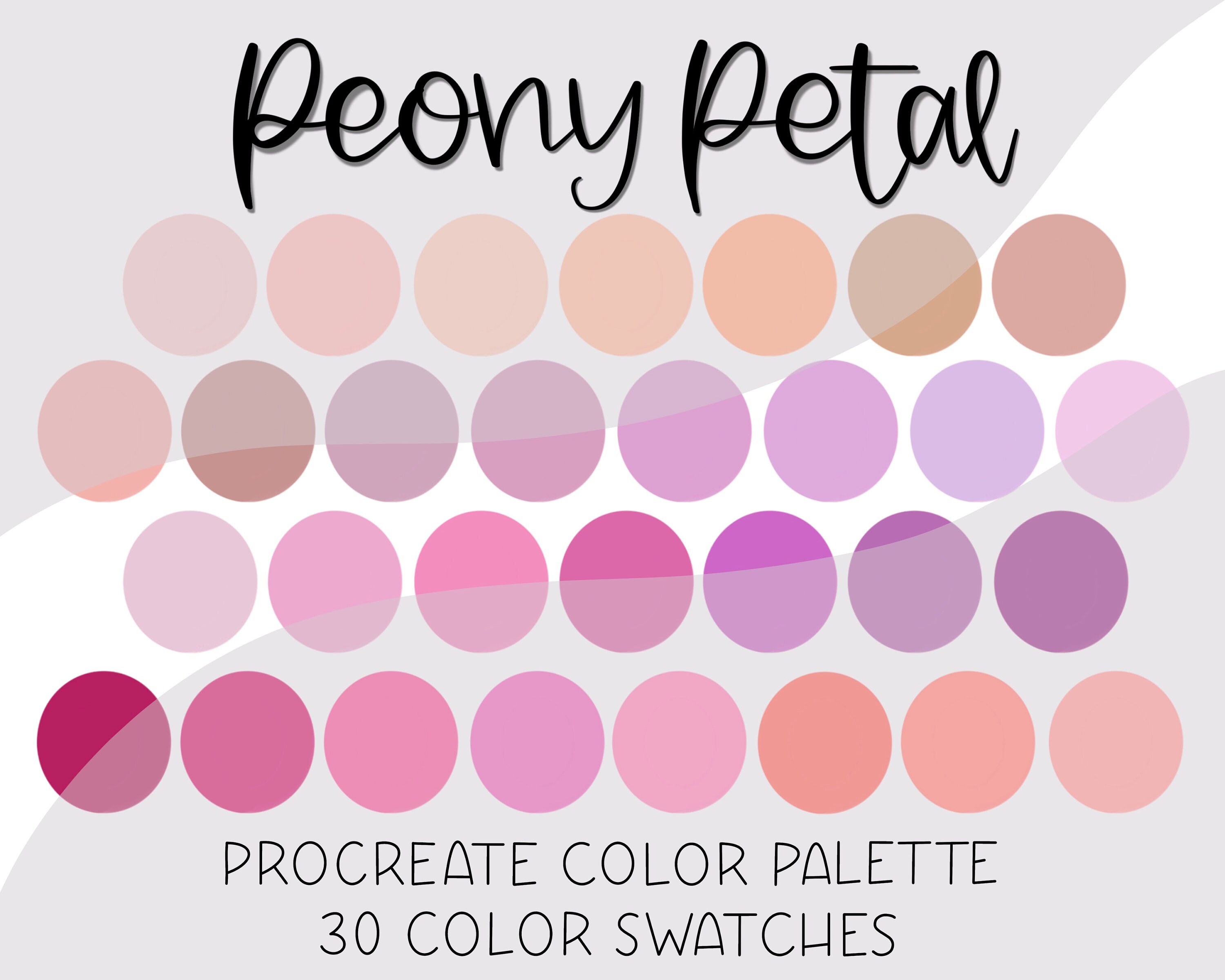 Peony Petal Procreate Palette Color Swatches Digital Color - Etsy