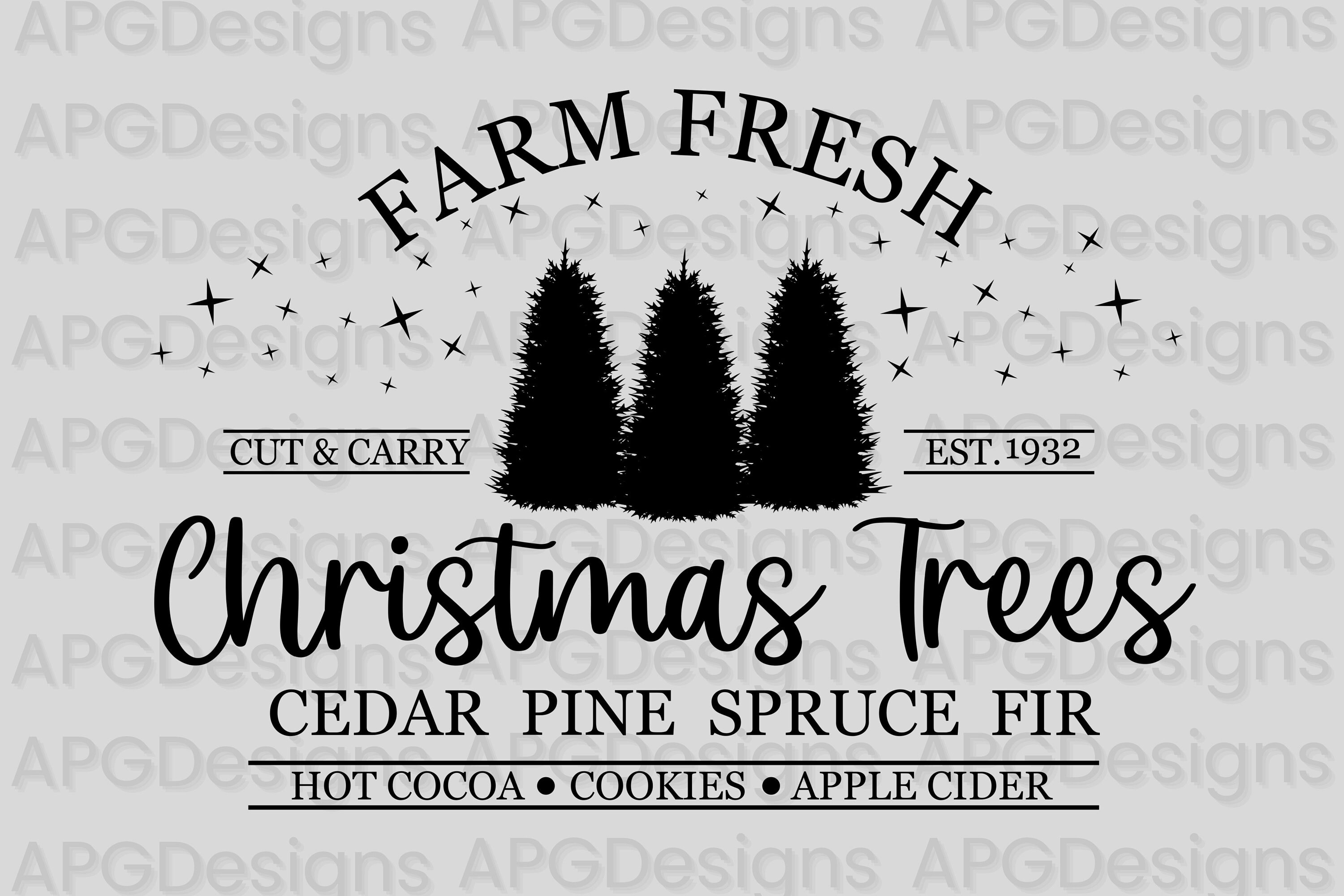Farm Fresh Christmas Trees SVG, Farmhouse Christmas File, Christmas