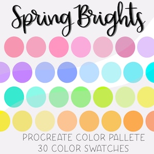 Spring Brights, Procreate Palette, Farbpalette, Digitale Farbpalette, Sofort Download, iPad Lettering, Frühling, Ostern, Leuchtende Farben