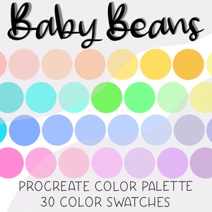 Baby Beans, Procreate Palette, Color Swatches, Digital Color Palette, Instant Download, iPad Lettering, Baby, Nursery, Baby Colors