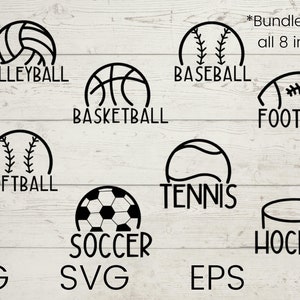 Sports SVG Bundle, Sports Balls SVG, Balls Svg, svg bundle, Personalized Svg, Sports Cut File, High School SVG, eps, png, Instant Download