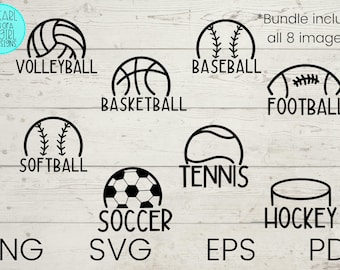 Sports SVG Bundle, Sports Balls SVG, Balls Svg, svg bundle, Personalized Svg, Sports Cut File, High School SVG, eps, png, Instant Download