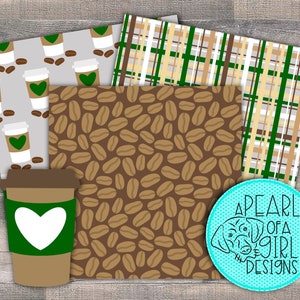 Coffee Lover Digital Paper Pack, Printable Paper, Coffee Paper ...
