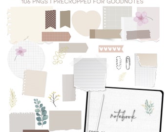 Torn Paper and elements | Digital for Goodnotes, notability etc | 107 PNGs and precropped for Goodnotes