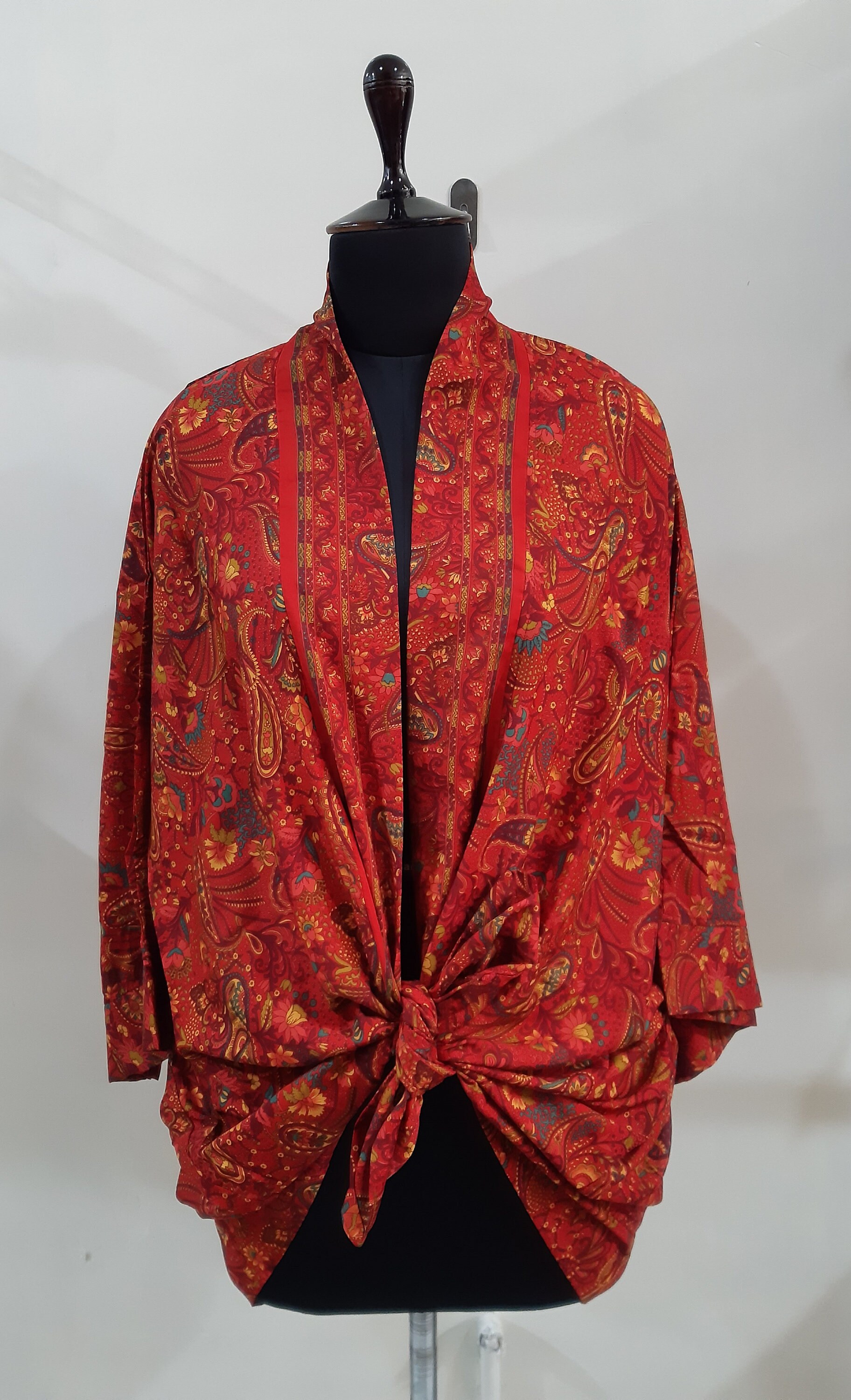 Short Silk Kimono Bohemian Kimono Duster Robe Kimono Top Etsy