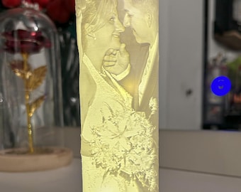 Personalized 3D Printed Lithophane Photo Lamp – Custom Nightlight Gift for Weddings, Birthdays, Anniversaries & Memorials