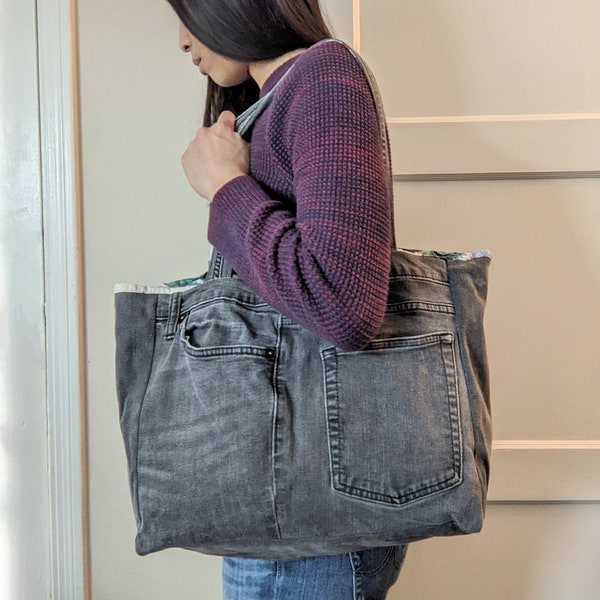 Upcycled Jean Tote | Recycled Denim Shoulder Bag