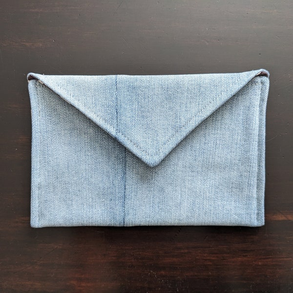 Custom Upcycled Jean Clutch | Denim Envelope Clutch