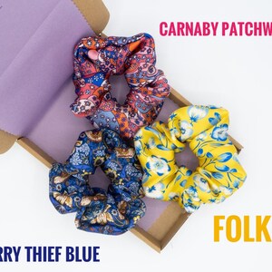 100% Liberty Pure Silk 'Bundle of 2 or 3' Print Scrunchies Small, Medium, Large and XL | Handmade Pure Mulberry Silk Scrunchies For Her