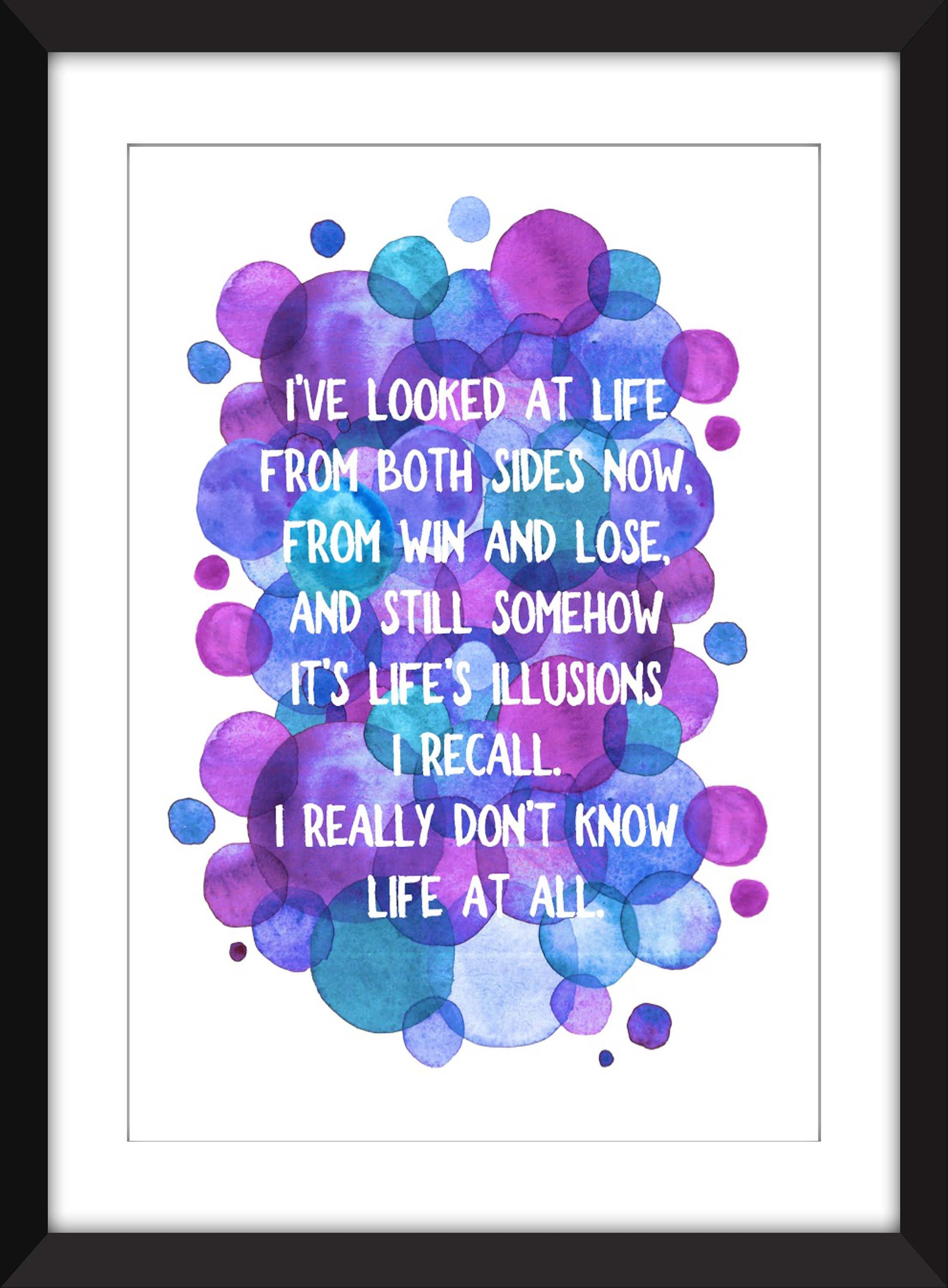 Joni Mitchell Both Sides Now Lyrics Unframed Print Etsy