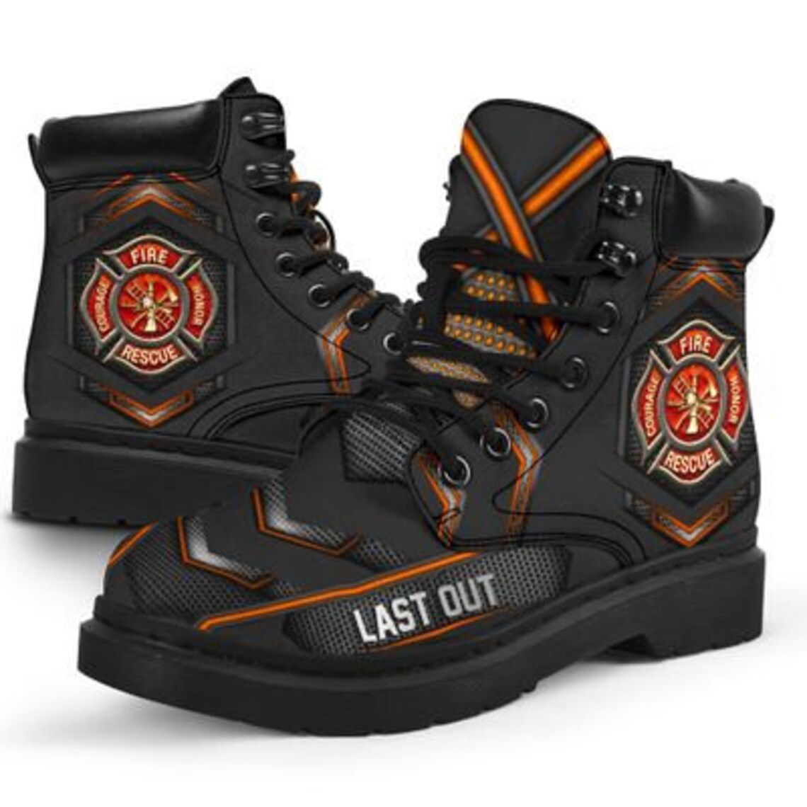 Firefighter Boot First In Last Out Fire Courage Rescue Etsy