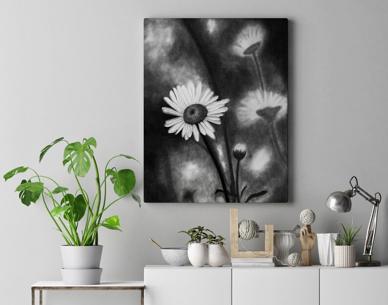 Printable Downloadable Art Print Daisy From Original Pencil Etsy