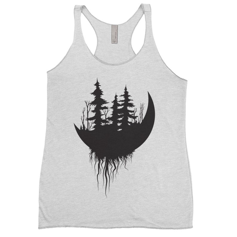 Hippie Tank Top Camping Tank Top Bohemian Nature Tank Earthy Apparel Forest Moon And Roots Tank Top As Above So Below