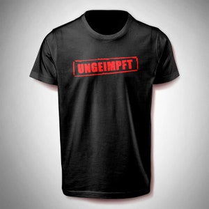 T-Shirt 'UNGEIMPFT' mit Rahmen Schwarz