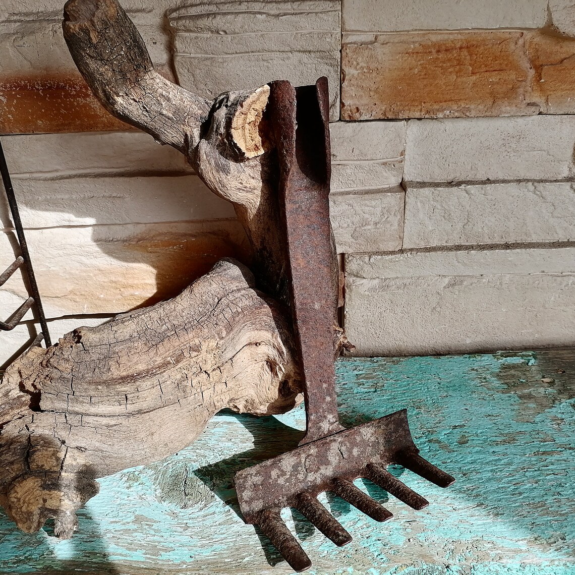 Cast iron potato fork Old farm garden tool. Vintage rusty Etsy