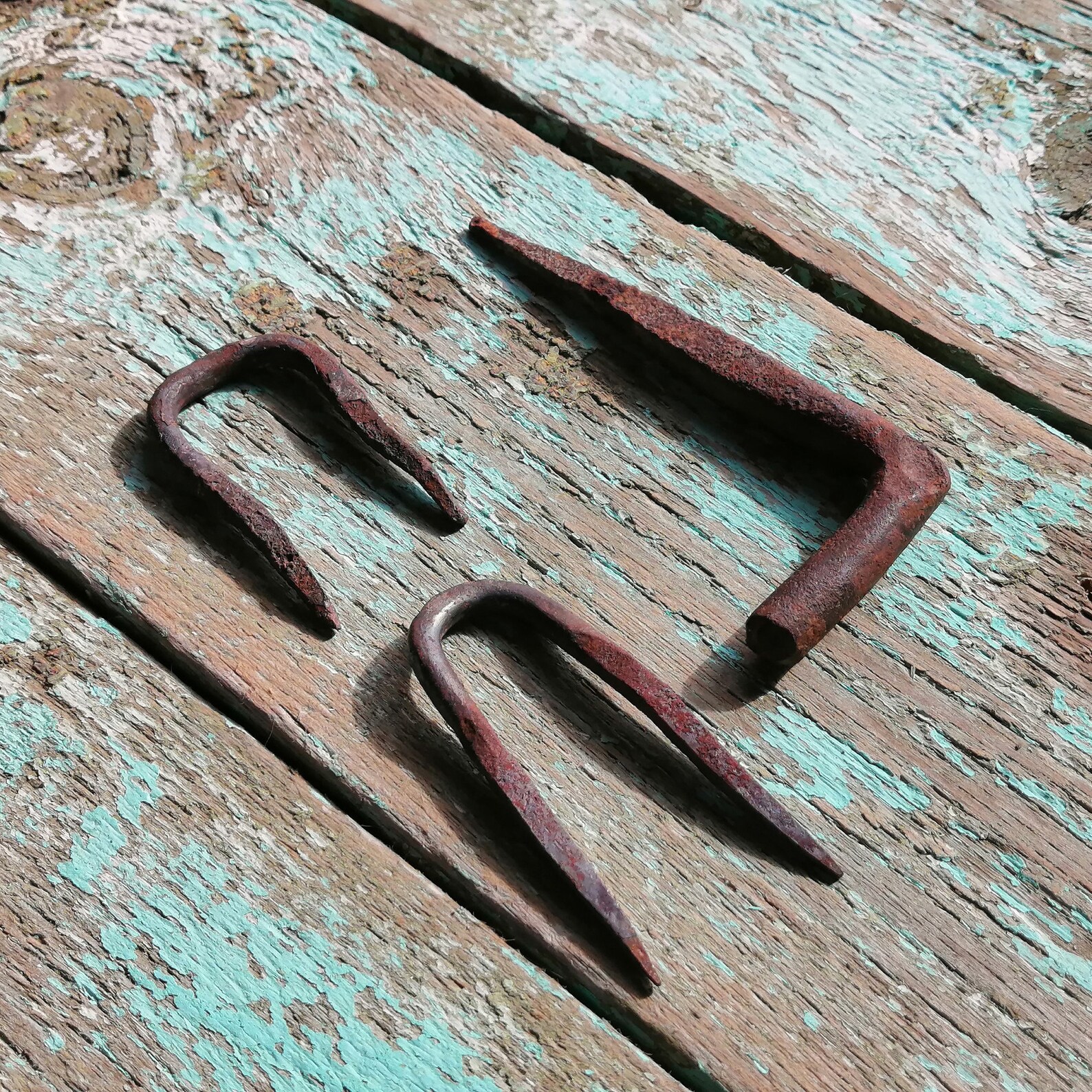 Antique metal rusty Rusted staple Antique Fasteners Etsy