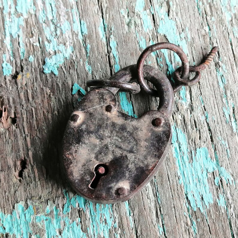 Antique rusty locked padlock/ Decorative padlock for Etsy