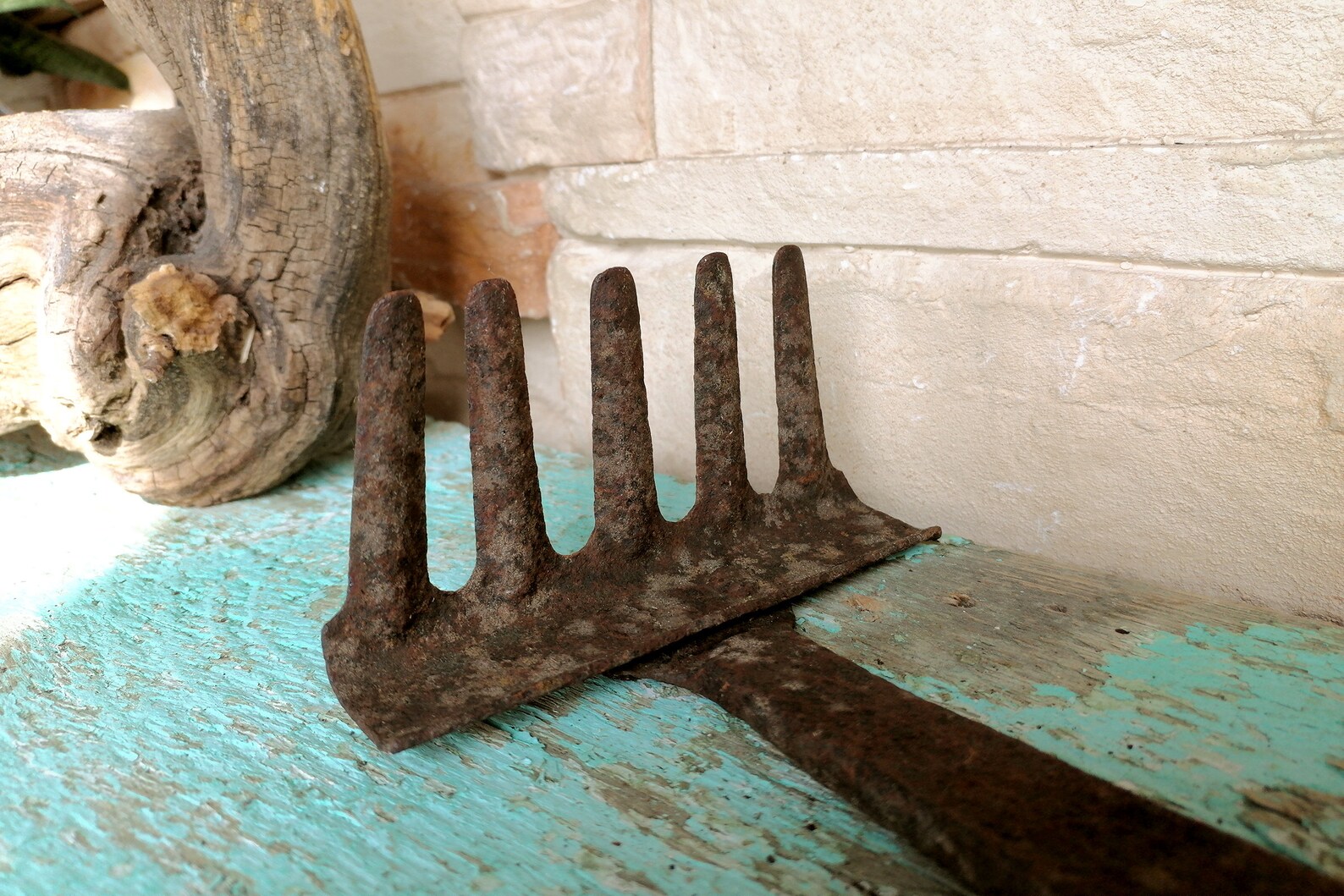 Cast iron potato fork Old farm garden tool. Vintage rusty Etsy