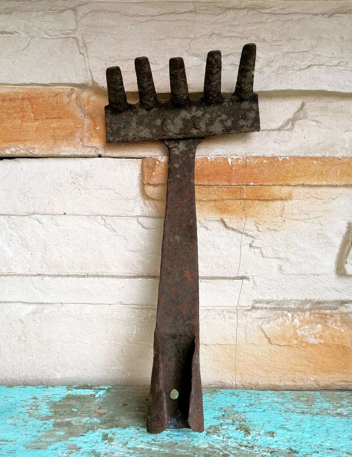 Cast iron potato fork Old farm garden tool. Vintage rusty Etsy