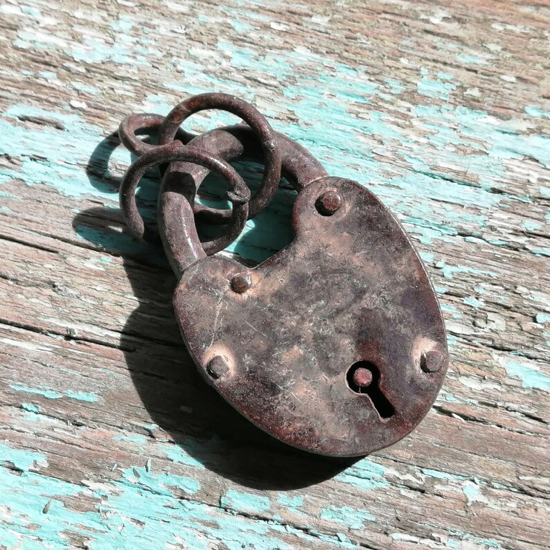 Antique rusty locked padlock/ Decorative padlock for Etsy