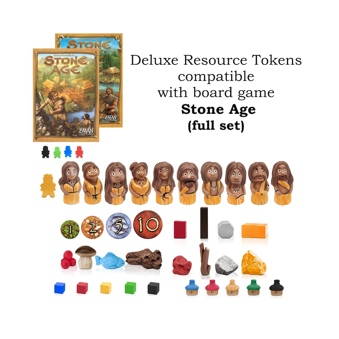 Deluxe Resource Tokens compatible with Stone Age board game Etsy