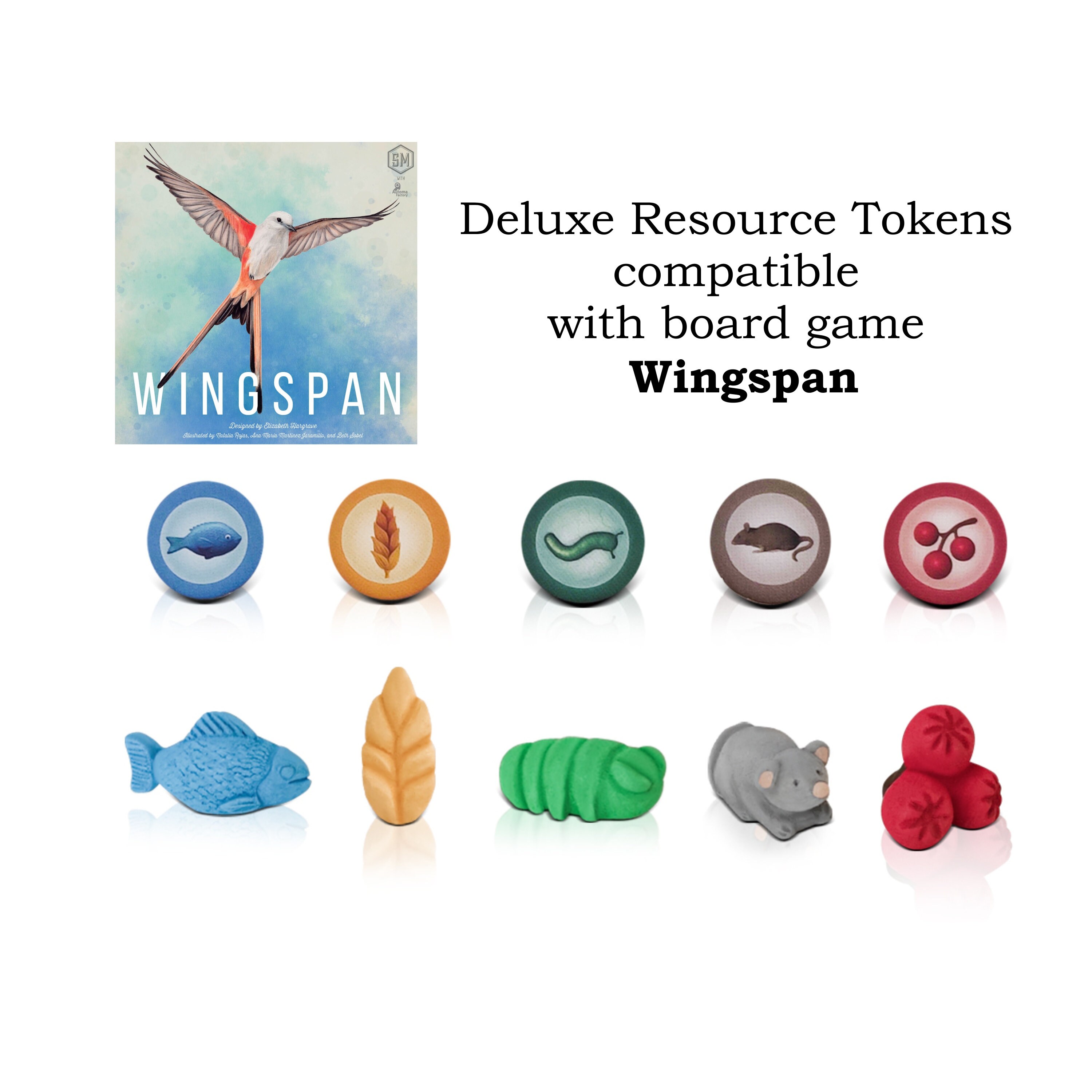 Deluxe Resource Tokens compatible with Wingspan board game Etsy