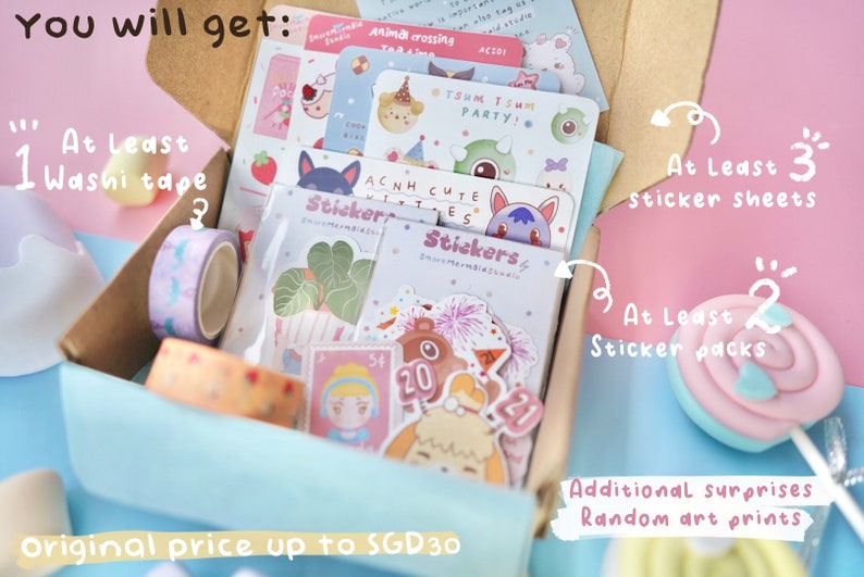 Kawaii Mystery Box Stationery Grab bag Kawaii gift for Etsy