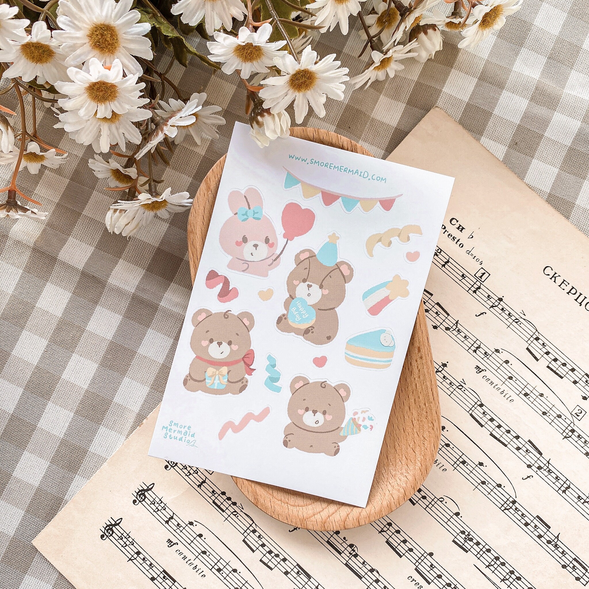 Happy Birthday stickers Kawaii sticker sheet A6 size | Etsy