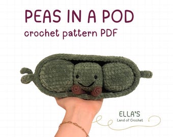 tutorial per realizzare un peluche all'uncinetto con piselli in un baccello