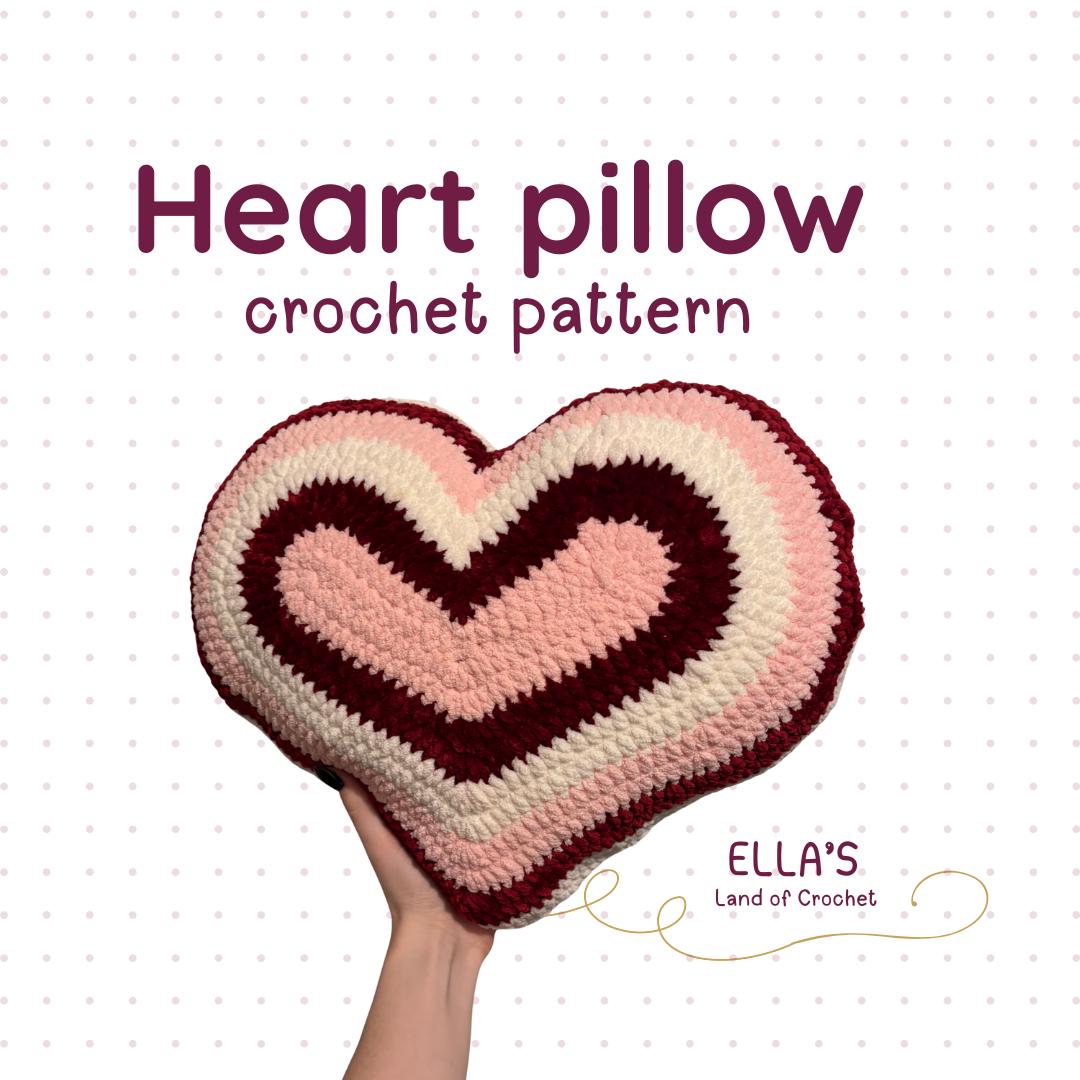 Heart Pillow Crochet Pattern