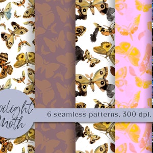 Aquarell Twilight Schmetterling Schmetterling Digitales Papier / Schmetterling druckbare Hintergrund / Schmetterlinge Musterdesign / DIY Vorlage zum Herunterladen und ausdrucken