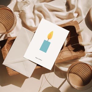 Alles Gute zum Geburtstag Kerze 5 "x7" Karte | Minimalistischer moderner Geburtstag | Schrullige Grafik | Druckbare Feier Karte | Schlicht und Modern