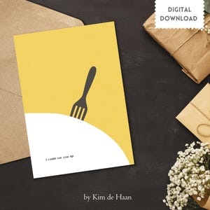 Ich könnte dich fressen 5 "x 7" Karte | Freche Karte | Spaß minimalistische druckbare Karte | Verspielt und Flirty | schlicht und modern | Liebe und Lust