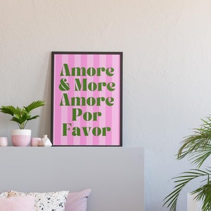 Amore and More Amore Por Favor Poster Digital Download | Amore Wall Art Poster | Typography Poster | Aesetheic Bedroom Poster | Girly Poster