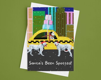 Merry Christmas Dalmatian Card Set | Christmas Greeting Card Set | Holiday Card Pack | Cute Christmas Cards  | NYC Christmas Cards
