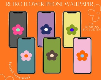 Retro Flower iPhone Android Wallpaper Background | Aesthetic Phone Background | Cute iPhone Background | Minimalist Phone Wallpaper