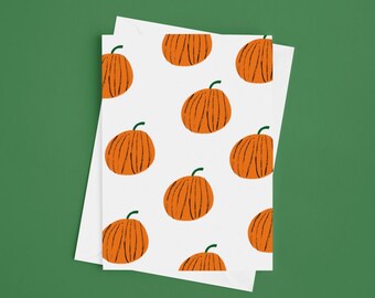 Fall Pumpkins Blank Greeting Card Set With 6 Cards| Fall Greeting Cards | Pumpkin Cards | Thanksgiving Cards | Fall Greeting Card Pack