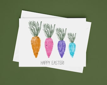 Happy Easter Card - Watercolor Carrot Easter Card 6 PACK - 5.5 x 4.25
